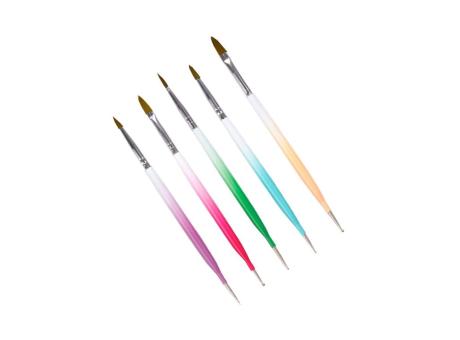 ZZ SET PINCELES PARA UÑAS DOBLE PUNTA 5PCS