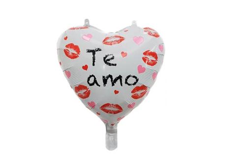 GLOBO CORAZON \\\"TE AMO\\\" (45CM) BLANCO