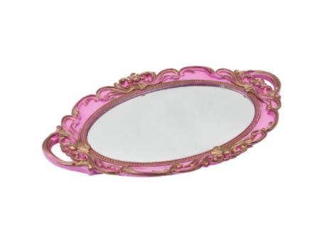 Imagen de BANDEJA ESPEJO OVAL (38X25X2.5) ROSADO