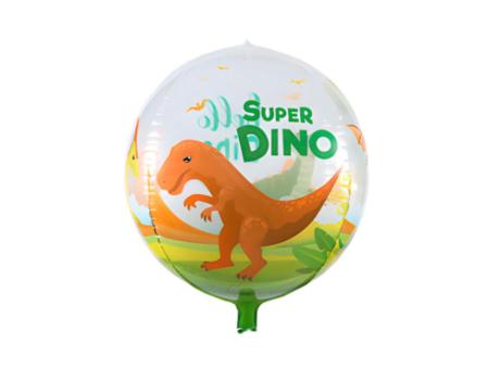 GLOBO CIRCULAR DINOSAURIOS (55CM) TRANSP.