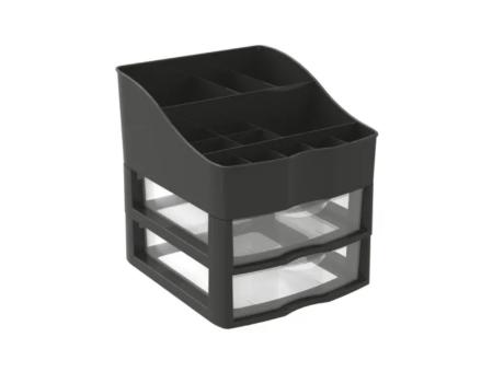 ORGANIZADOR DE COSMÉTICOS Y MAQUILLAJE 2 CAJONES NEGRO R: 313.006.560 NITRON