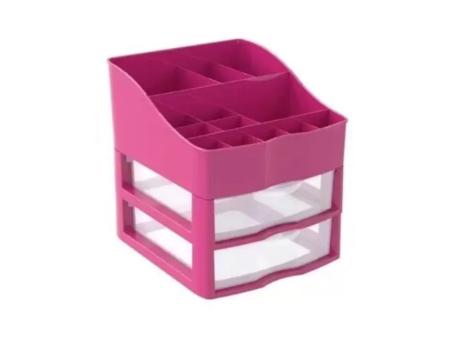 ORGANIZADOR DE COSMÉTICOS Y MAQUILLAJE 2 CAJONES ROSA R: 313.006.562 NITRON