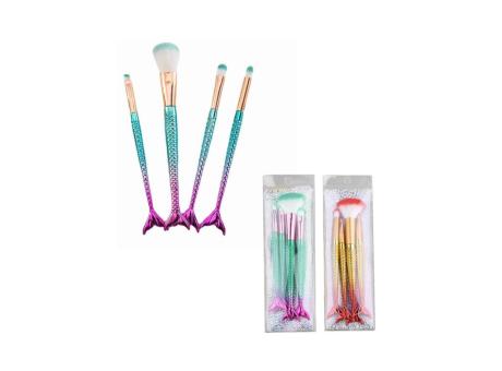 KIT PINCEL MAQUILLAJE 4 PCS PUNTA SIRENA