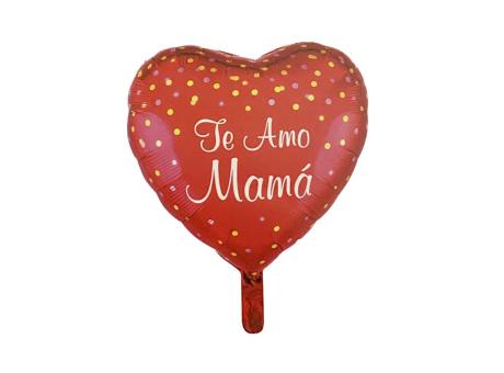 GLOBO CORAZON \\\"TE AMO MAMA\\\" (45CM) ROJO