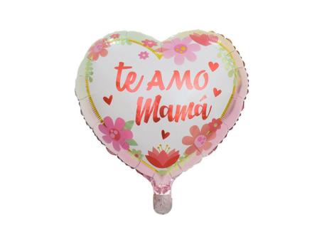 GLOBO CORAZON \\\"TE AMO MAMA\\\" (45CM) ROSADO