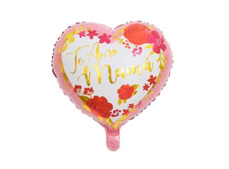 GLOBO CORAZON \\\"TE AMO MAMA\\\" (45CM) ROSADO