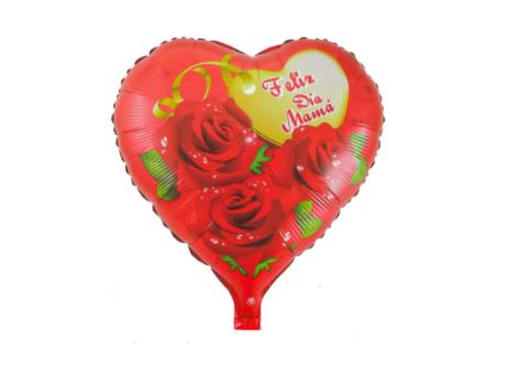 GLOBO CORAZON \\\"FELIZ DIA MAMA\\\" (51X47CM) ROJO