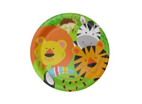 PLATOS PAPEL CIRCULAR ANIMALES 10P (18CM) VERDE