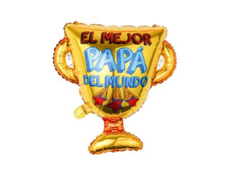 Imagen de GLOBO COPA \"EL PAPA DEL MUNDO\" (61X65CM) DORADO