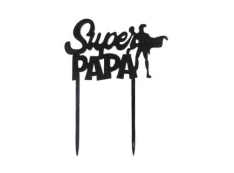 Imagen miniatura de ADORNO TORTA \\"SUPER PAPA\\" (11X14) NEGRO