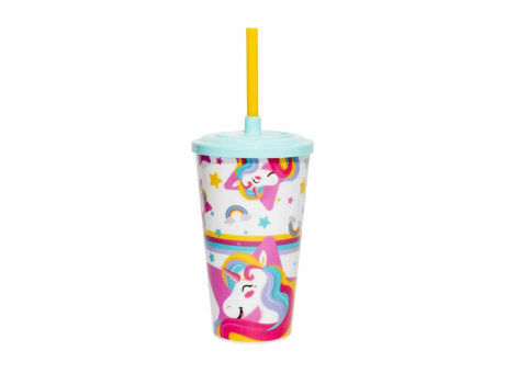 Imagen miniatura de VASO ACRILICO C/PAJITA R.2848 UNICORN BE/2848
