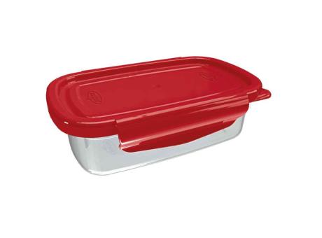 RECIPIENTE RASO MEDIO CON TRABAS 500ML ROJO R: 232.012.010 NITRON XX