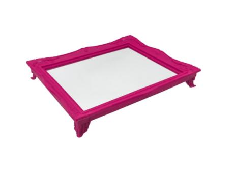 BANDEJA RECTANGULAR C/ PATA (30X25X4CM) FUCSIA