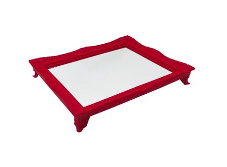 BANDEJA RECTANGULAR C/ PATA (30X25X4CM) ROJO