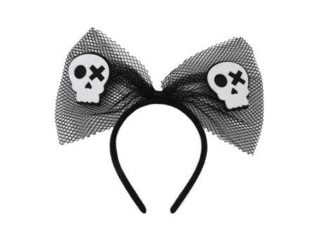 Imagen miniatura de VINCHA MOÑO CALAVERA NEGRO