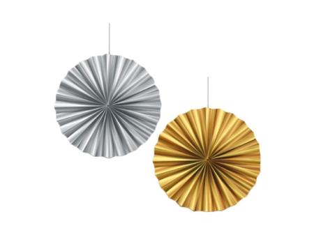 Imagen miniatura de ABANICO CIRCULAR DORADO PLATA