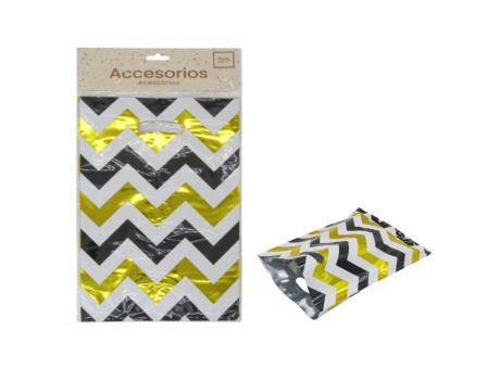 Imagen miniatura de BOLSA METALIZADO ZIGZAG 10P (17X25) NEGRO