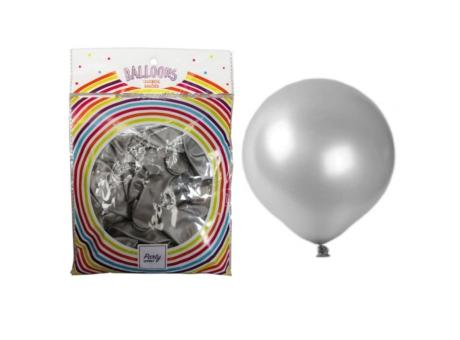 Imagen miniatura de GLOBOS LATEX METALIZADO 50P PLATEADO