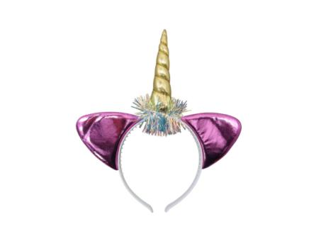 Imagen miniatura de VINCHA UNICORNIO BRILLOSO ROSADO