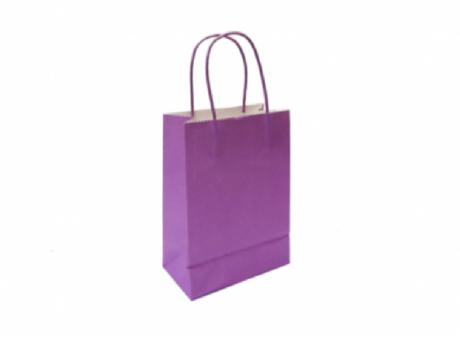 BOLSA PAPEL MD LISO PURPURA 26X19,5X9,5