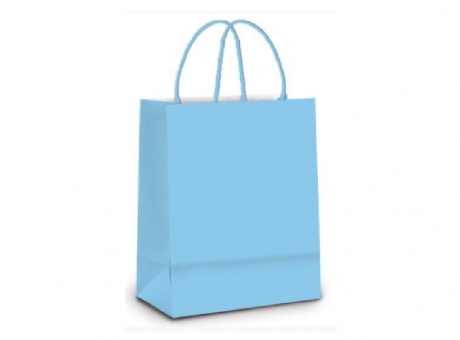 BOLSA PAPEL GG LISO AZUL BEBE 32X39X16