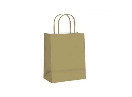 BOLSA PAPEL MD LISO ORO FOSCO 26X19,5X9,5