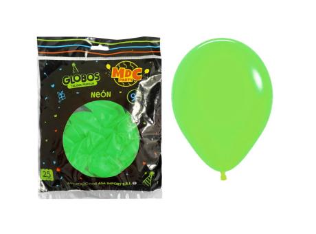 GLOBOS MDC NEON VERDE 9\" A1150 X25