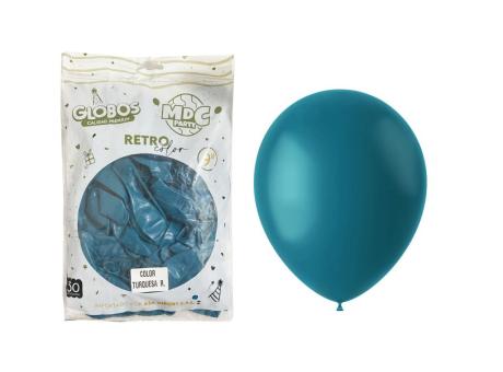 Imagen miniatura de GLOBOS MDC RETRO 9\\" TURQUESA CM03624 X50