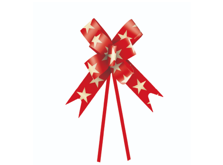 MOÑO LISTO 23MM NAVIDAD ESTRELLA ROJO ORO C10