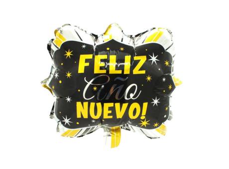 Imagen miniatura de GLOBO CUADRADO \"FELIZ AÑO NUEVO!\" (45X45) NEGRO