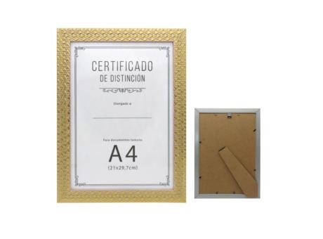 Imagen de PORTA RETRATO RECTANGULO (24.5X33X1) DORADO/ROSADO