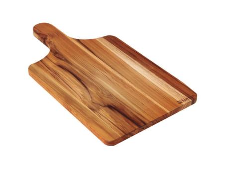 Imagen de TABLA DE CORTAR DE MADERA TECA CON MANGO 39,5X21X1,2CM R. 392.006.M00 NITRON