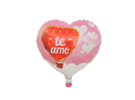 GLOBO CORAZON \"TE AMO\" (45CM) ROSADO