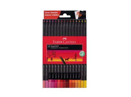 ECOLAPICES DE COLORES FRIOS SUPERSOFT FABER CASTELL 15PCS