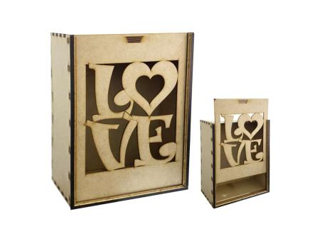 CAJA VINO \"LOVE\" 30X22 - FIBROFACIL