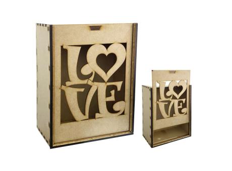 Imagen de CAJA VINO "LOVE" 30X22 - FIBROFACIL