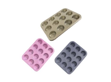 MOLDE PARA CUPCAKE 12 HOYOS  F-2942-C COLORES SURTIDOS