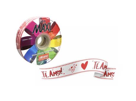 Imagen miniatura de CINTA ESP MAXI 32X100 PAPER LOOK DECOR TE AMO BLANCO