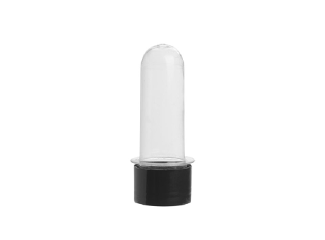 Imagen miniatura de LOC TUBO 8CM TRANSP TAPA NEGRO C10