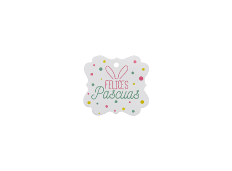 Imagen miniatura de ETIQUETA CUADRADO \\"FELICES PASCUAS\\" 10P (6X6.5CM) BLANCO