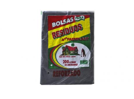 Imagen de FP BOLSA BASURA REFORZADO 200 LTS 75X105X35 10 HJS -