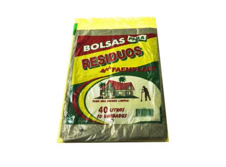 FP BOLSA BASURA 40 LTS NEGRO 10 HJS 45X53X14