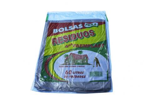 FP BOLSA BASURA 60 LTS NEGRO 10 HJS 50X63X14