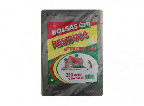 Imagen de FP BOLSA BASURA 250 LTS NEGRO 10 HJS 80X110X22