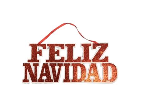 Imagen de FELIZ NAVIDAD P/COLGAR ROJO 30X13CM 51049