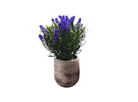 LAVANDA ARTIFICIAL CON MACETA (25X12CM) PURPURA