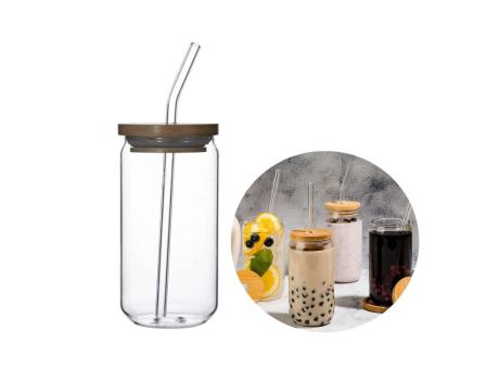Imagen miniatura de VASO VIDRIO 500 ML, TAPA MADERA GRL037877-1