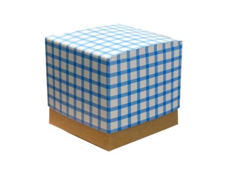 CAJITA PAPEL CUBO 10P (5X5CM) CELESTE