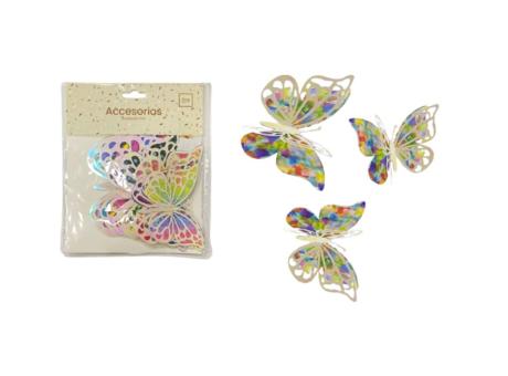 DECO MARIPOSA 3D 12P (8X5/10X6/12X7.5) ROSADO