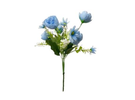 Imagen miniatura de FLOR ARTIFICIAL PEONIAS (30CM) CELESTE
